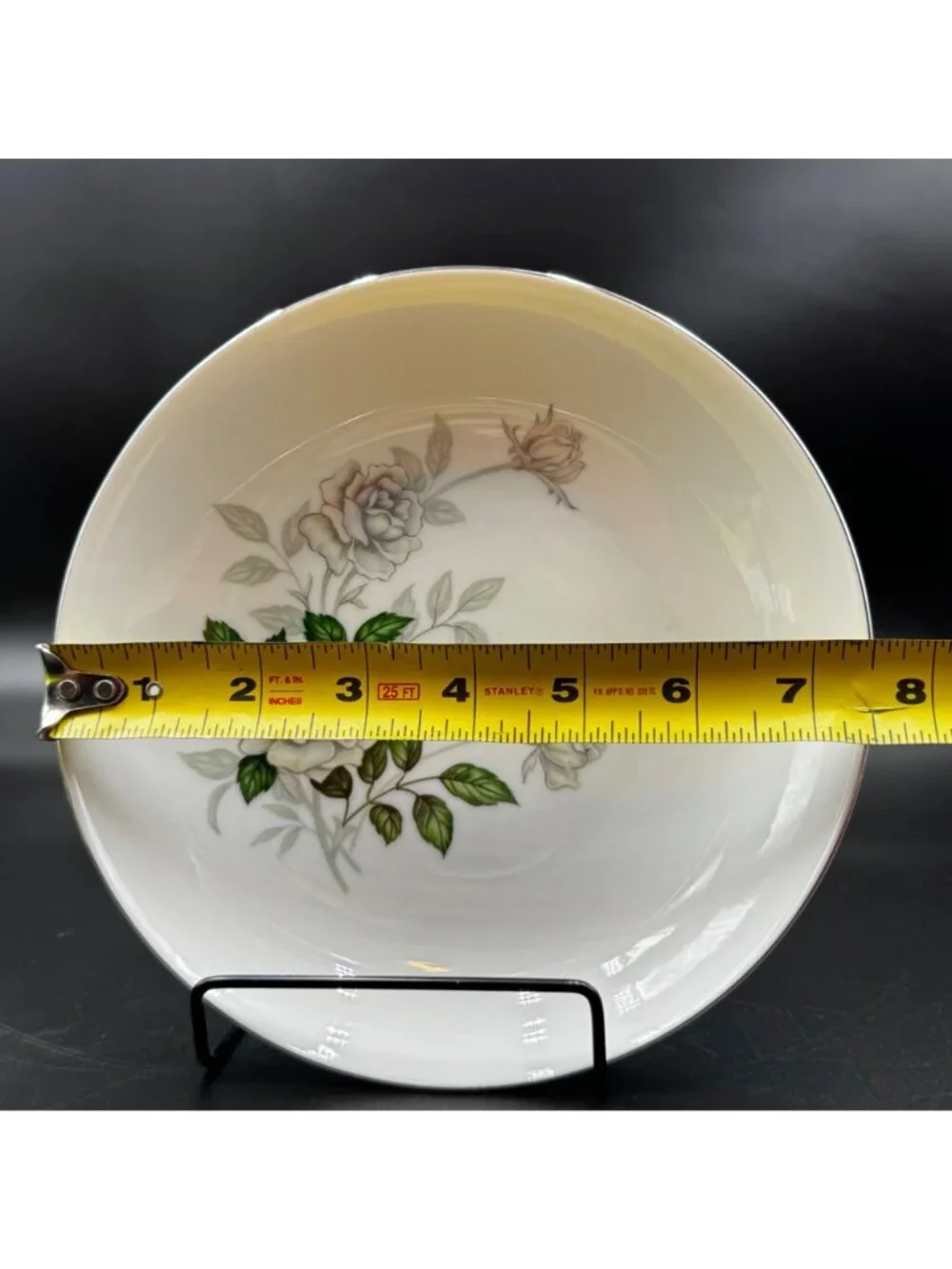 Vintage Sone China Japan 1873 Floral Platinum Trim Soup Bowl Collectible